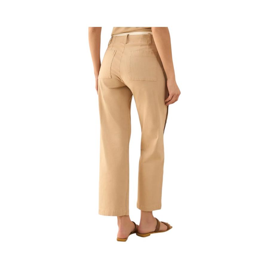 Pantalón Doble Pretina Mujer Esprit Bota Recta Beige