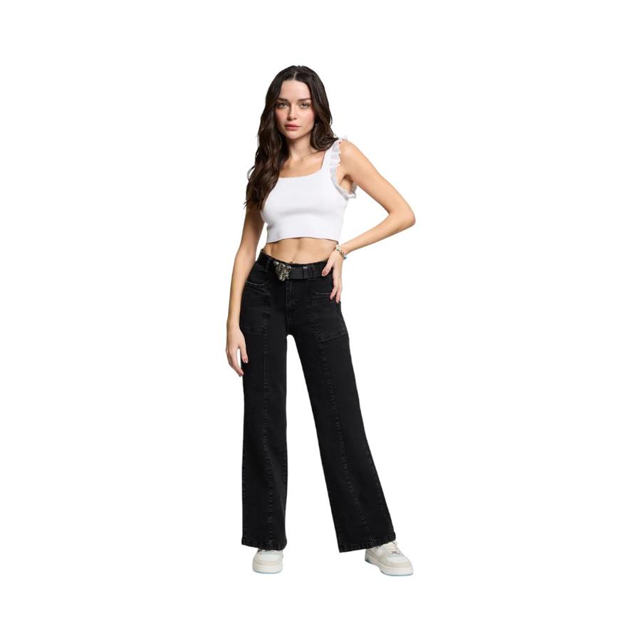 Jeans Wide Leg Mujer Amalia Jeans 5252 Negro