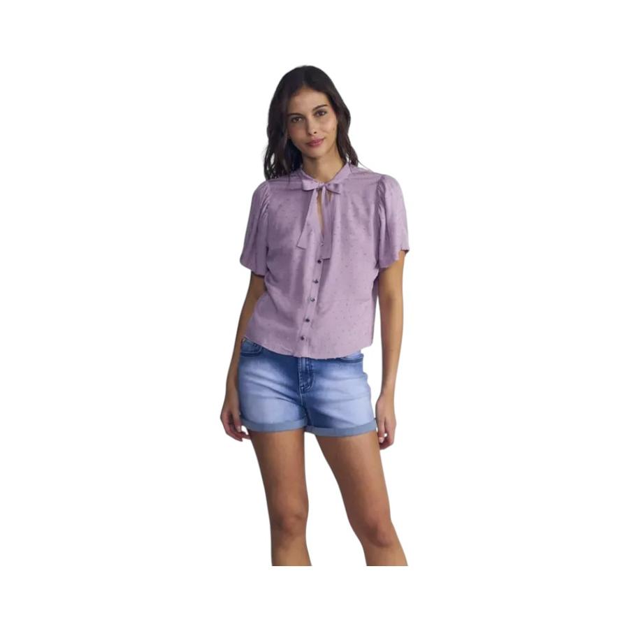 Blusa Visco Dobby Romantic Creamberry  EFC40401 Lila