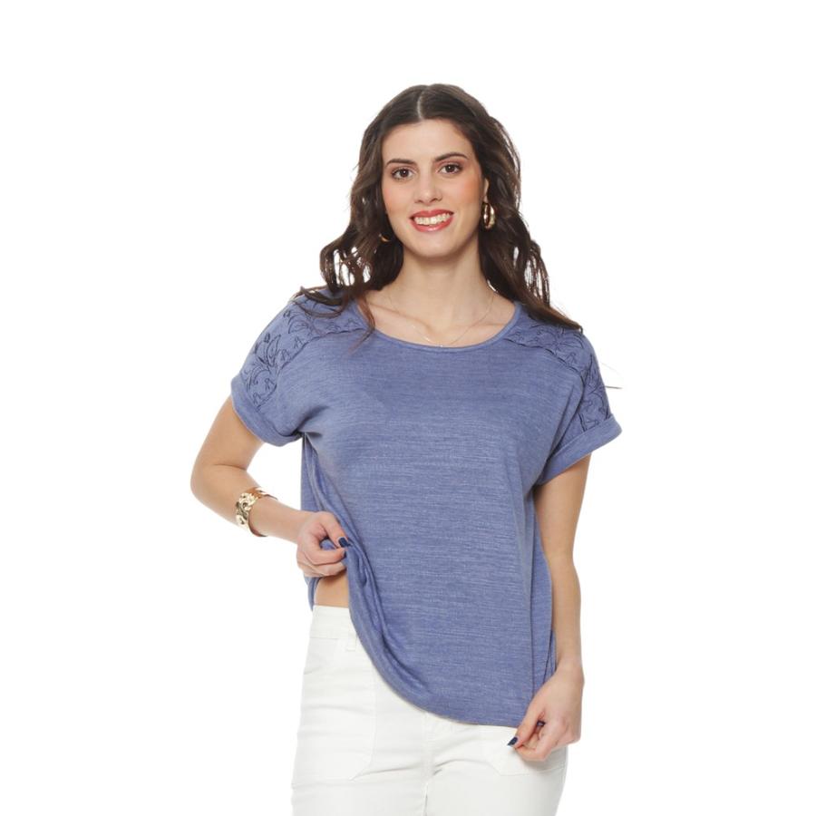 Polera Manga Corta Mujer Wados WDC13622 Azul