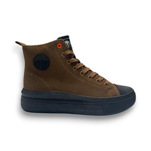 Zapatillas Mujer De Lona Con Caña Café