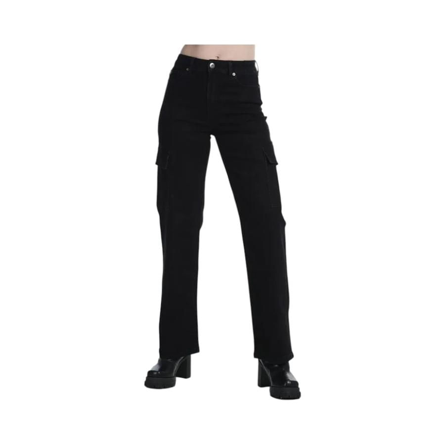 Pantalón Cargo Mujer Ellus Tiro Alto AFC94630 Negro