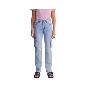 Jeans 90 s Cargo Mujer Ellus Tiro Ultra Alto AF048630 Azul