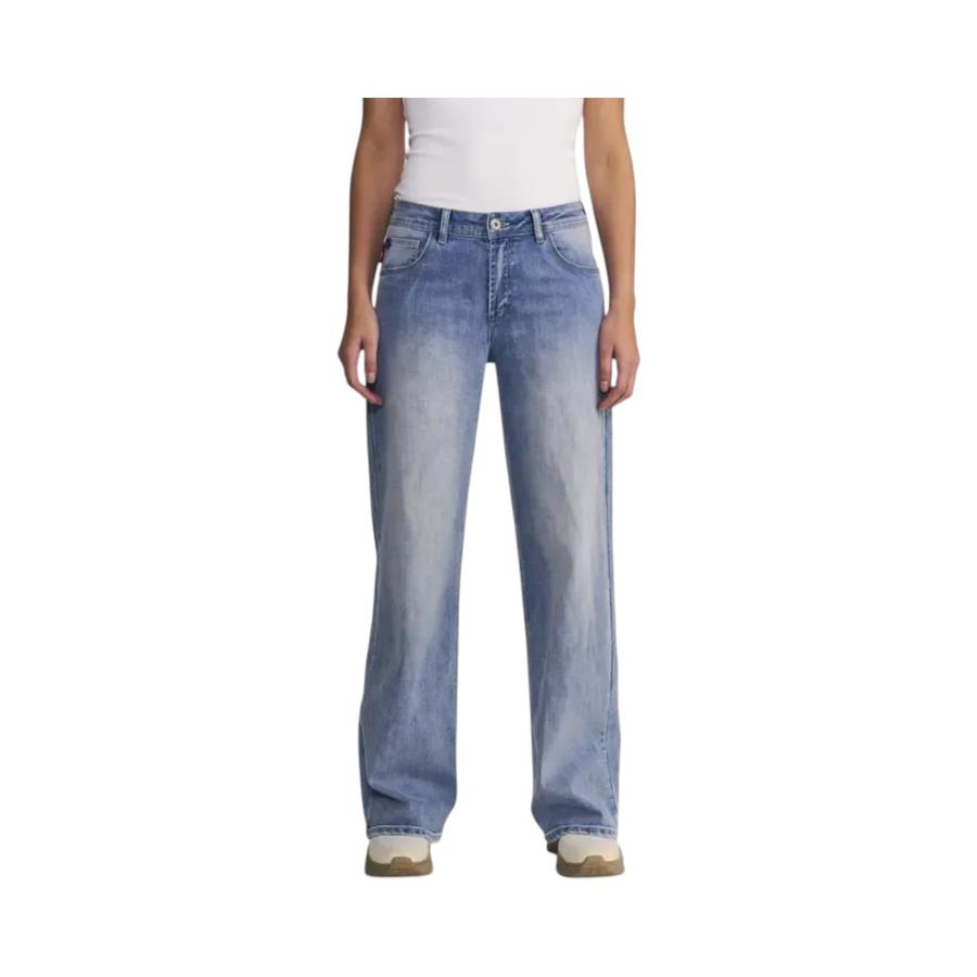 Jeans Wide Leg Mujer Ellus  AF014320 Tiro Alto Caido Azul