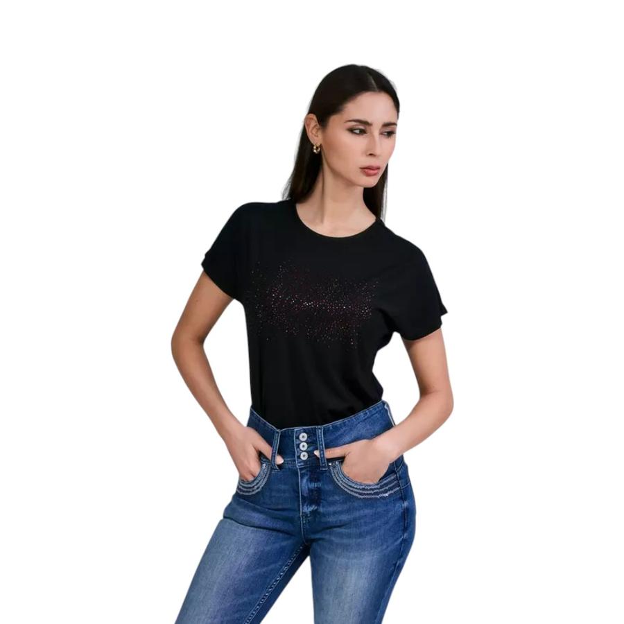 Polera Estampado Brillante Mujer JJO 602POJOV26-302 Negro
