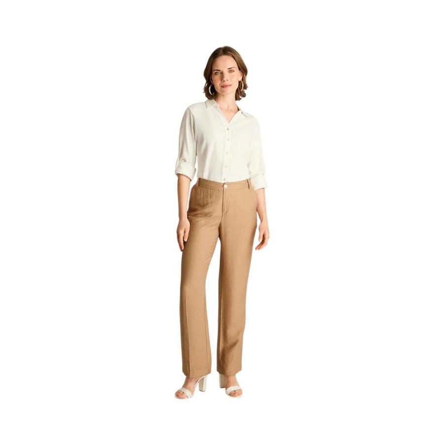 Pantalón Sport Mujer Lorenzo Di Pontti Corte Recto Taupe