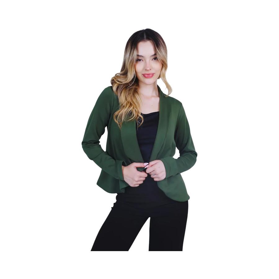 Blazer Clasico Mujer Give manga 3/4 sin Botones Militar