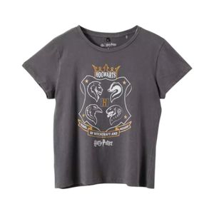Polera Manga Corta Harry Potter Mujer TBC Estampado Negro