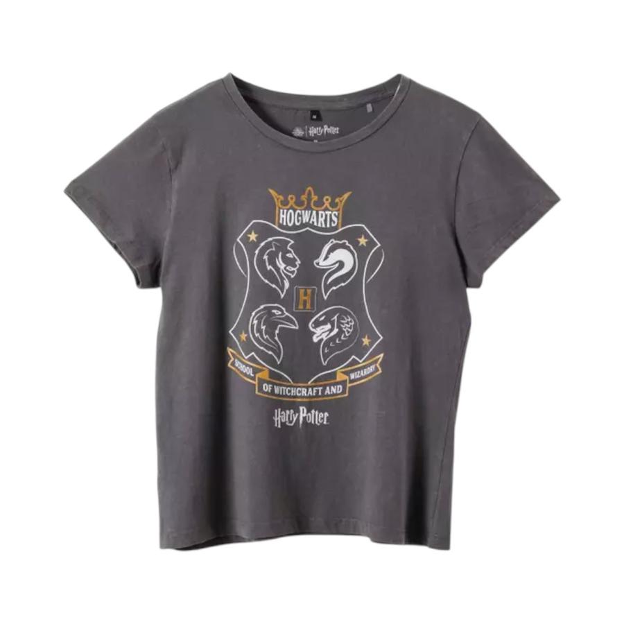 Polera Manga Corta Harry Potter Mujer TBC Estampado Negro