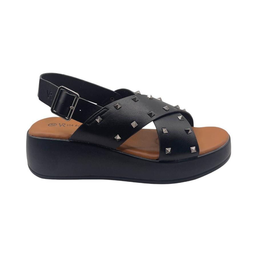 Sandalia Casual Mujer Via Rosmini Fenice Negro