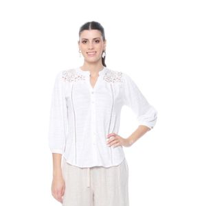 Blusa Manga ¾ Cuello V Mujer Wados 5043107 Blanco