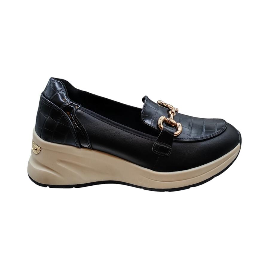 Mocasines Casual Mujer Via Rosmini Luterna Negro