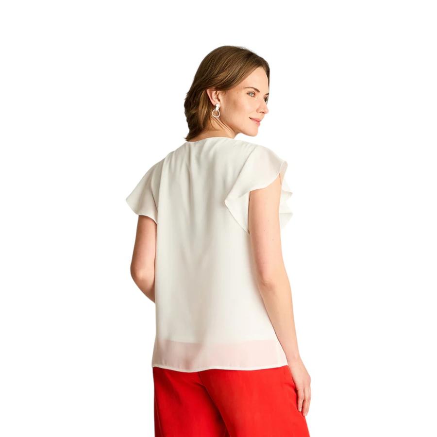 Blusa Con Collar Mujer Lorenzo di Pontti Crudo - dimarsa