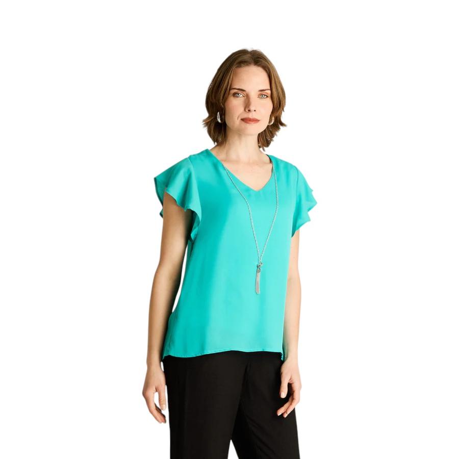 Blusa Con Collar Mujer Lorenzo di Pontti Celeste