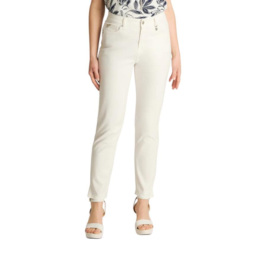 Jeans Slim Mujer Lorenzo di Pontti Tiro Medio Crudo