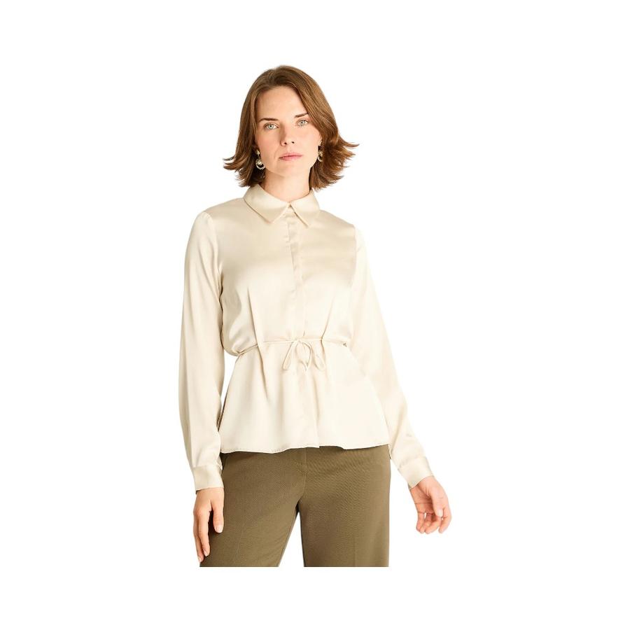 Blusa Cuello Camisero Lorenzo Di Pontti Amarra cintura Arena