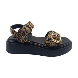 Sandalias Casual Mujer Maria Pia Bassey Animal Print Negro