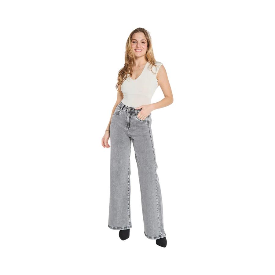 Jeans Wide Leg Mujer Amalia Jeans 5090 Gris