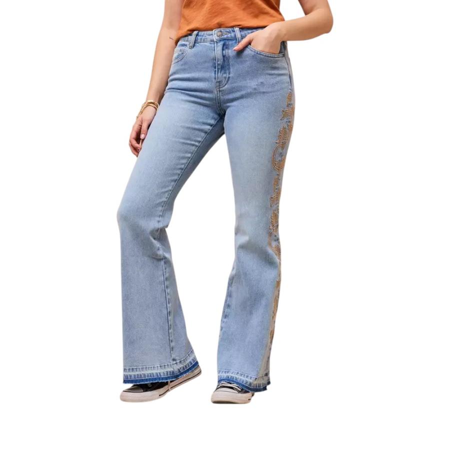 Jeans Flare Bordados Mujer Umbrale 601JEUMV26-304 Azul