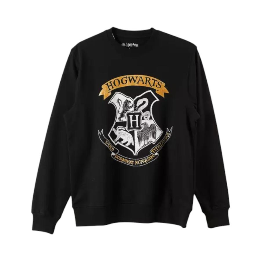 Poleron Cerrado Mujer TBC Escudo Harry Potter Negro