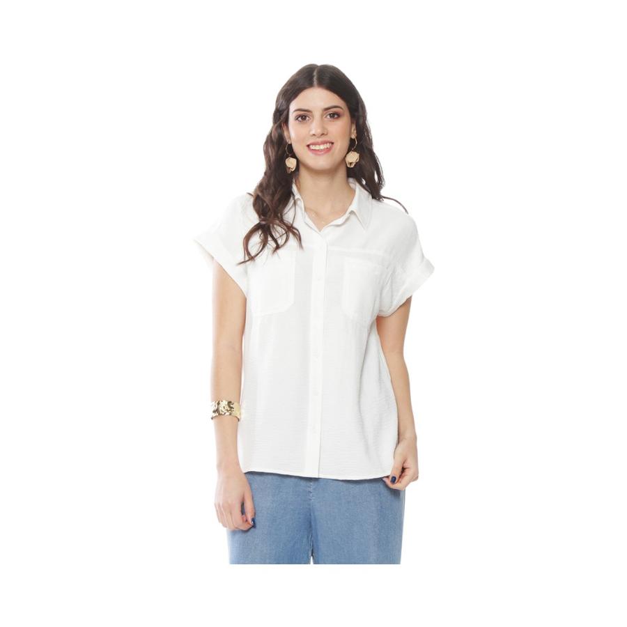 Blusa Manga Corta Cuello Abotonado Wados NT1603WD Hueso
