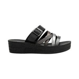 Sandalias Punta Abierta Mujer Bruno Rossi Negro