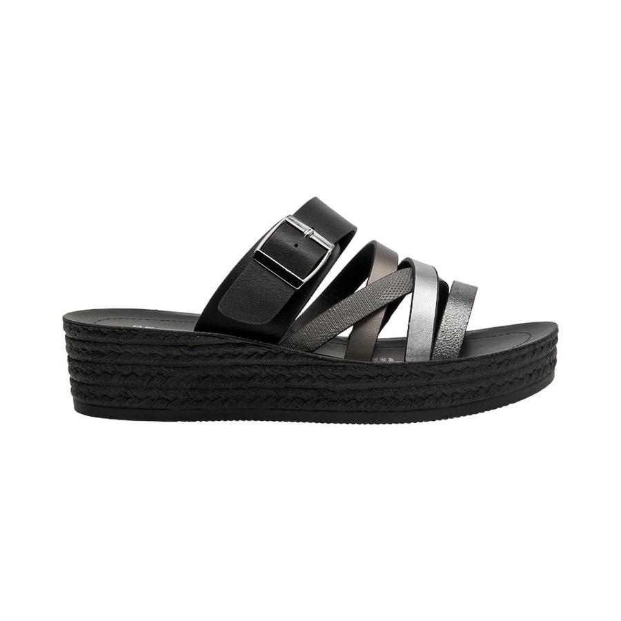 Sandalias Punta Abierta Mujer Bruno Rossi Negro