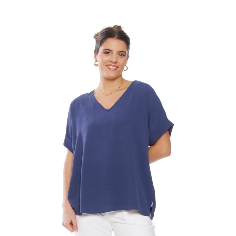 Blusa Escote V Manga Corta Mujer Wados NT1586WD Índigo
