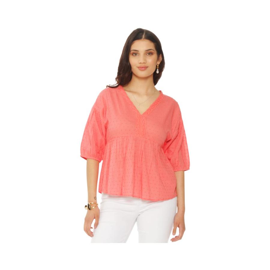 Blusa Manga Corta Brodery 3476190 Coral