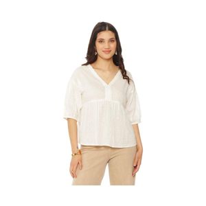 Blusa Manga Corta Brodery 3476190 Blanco
