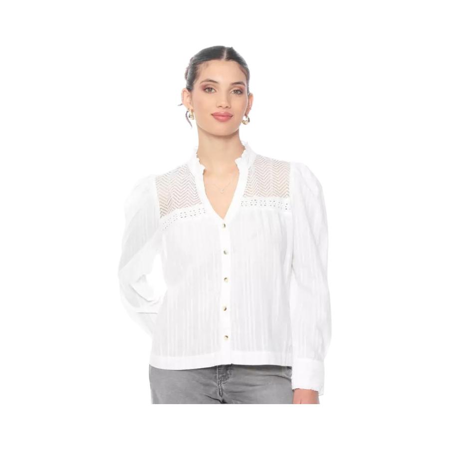 Blusa Manga Larga Brodery 22432990 Blanco