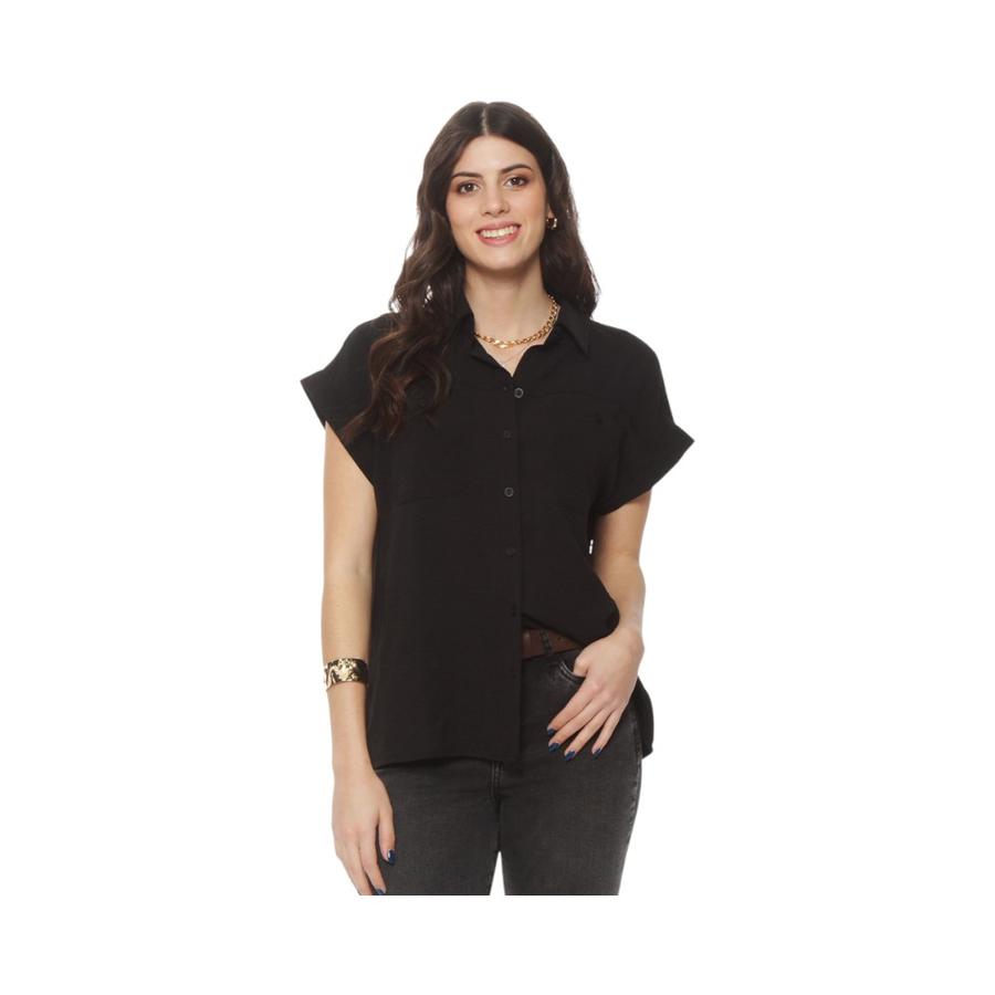 Blusa Manga Corta Cuello Abotonado Wados NT1603WD Negro