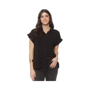 Blusa Manga Corta Cuello Abotonado Wados NT1603WD Negro