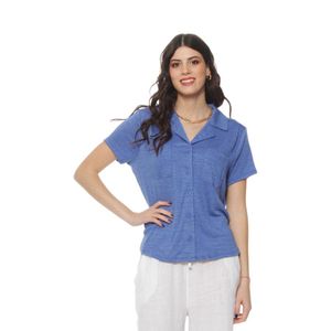 Blusa Escote V Con Bolsillos Mujer Wados NK1243WD Azul