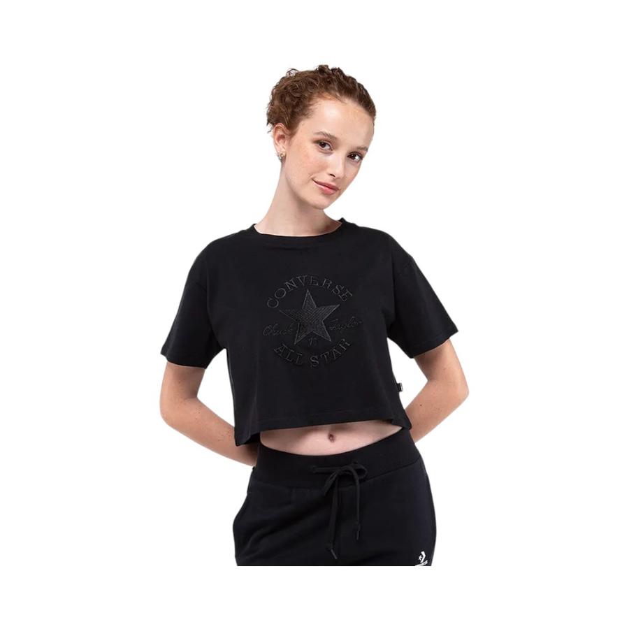 Polera Manga Corta Mujer Converse Crop All Star Negro