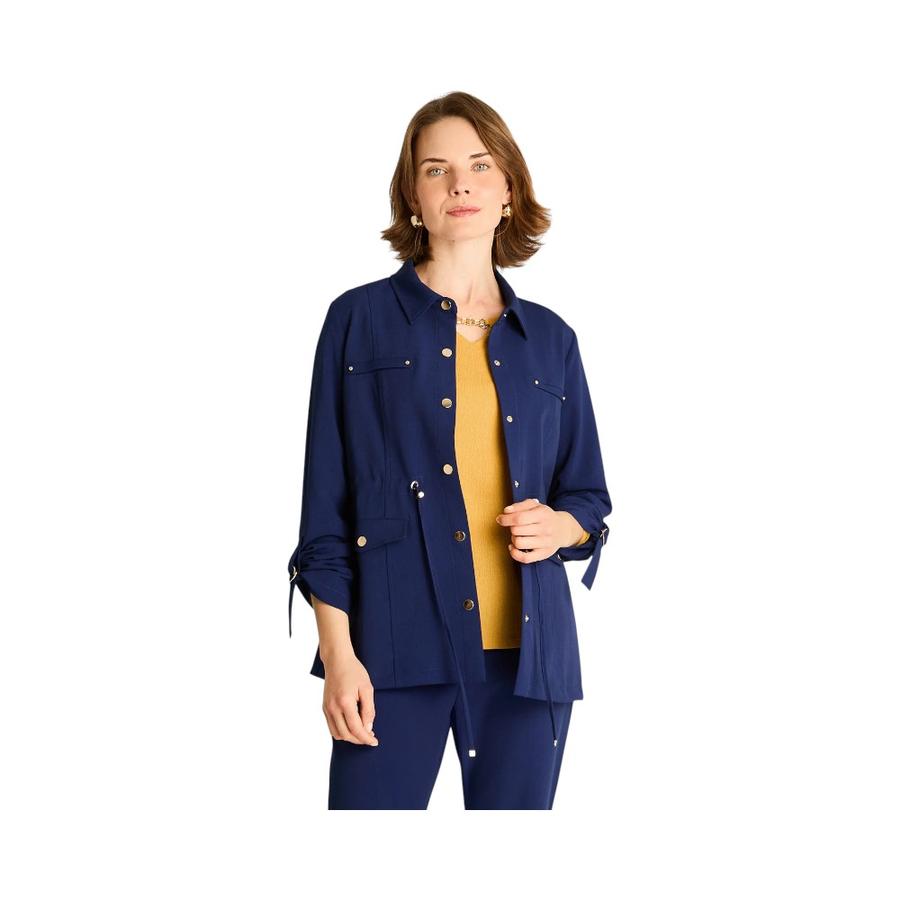 Chaqueta Con Ajuste Cintura Mujer Lorenzo Di Pontti Azul