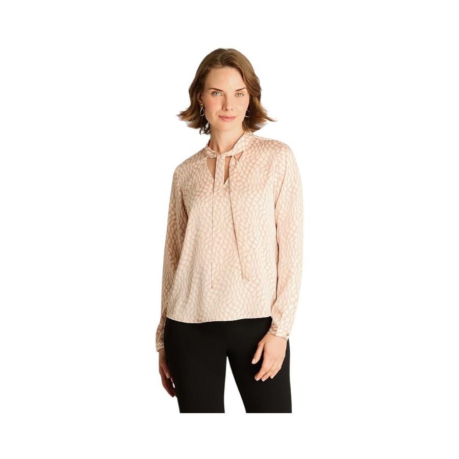 Blusa Con Lazo Mujer Lorenzo Di Pontti Rosado