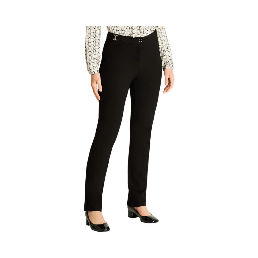 Pantalón Recto Mujer Lorenzo Di Pontti Negro