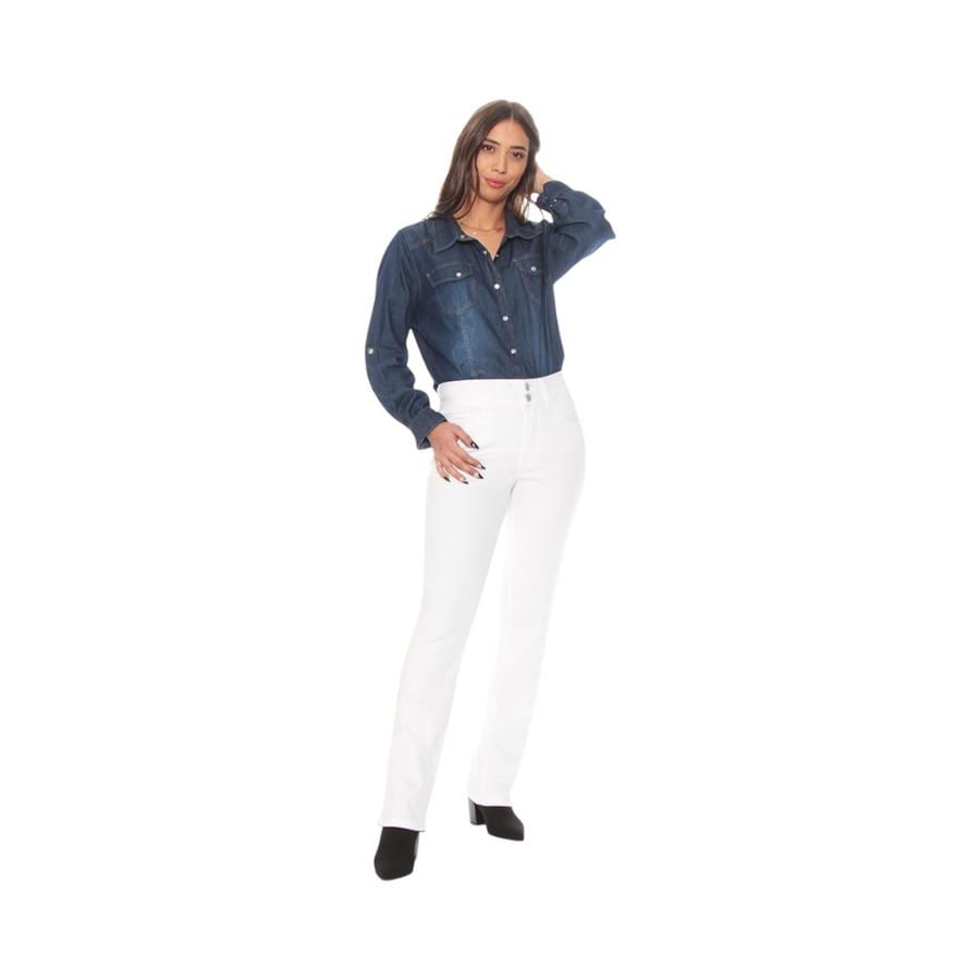 Pantalón Mujer Recto Tiro Alto Push Up MP304WA Blanco