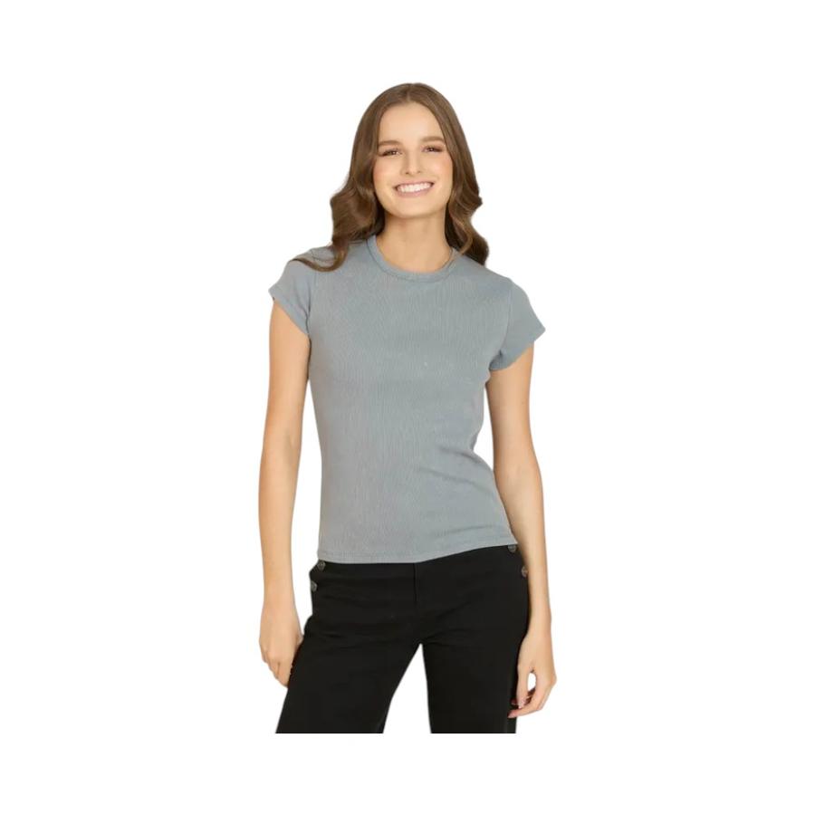 Polera Manga Corta Mujer Maui and Sons Azure Bloom Gris