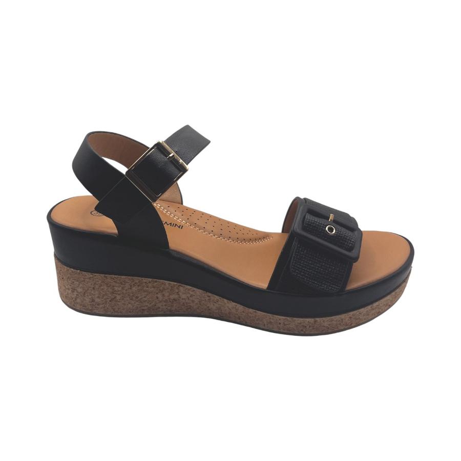 Sandalias Casual Mujer Via Rosmini Forne Negro