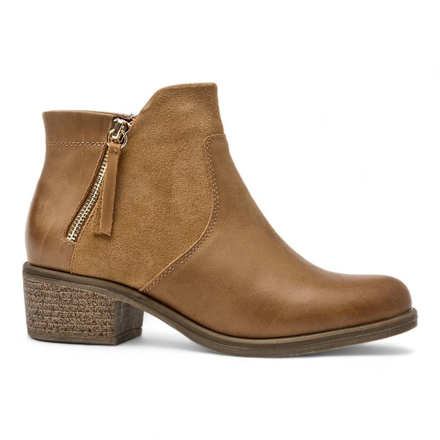 Botin Casual Mujer Bruno Rossi Cuero Camel
