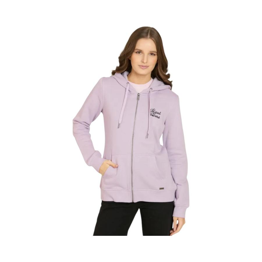 Polerón Full Zipper Mujer Maui & Sons Solar Snap Lila