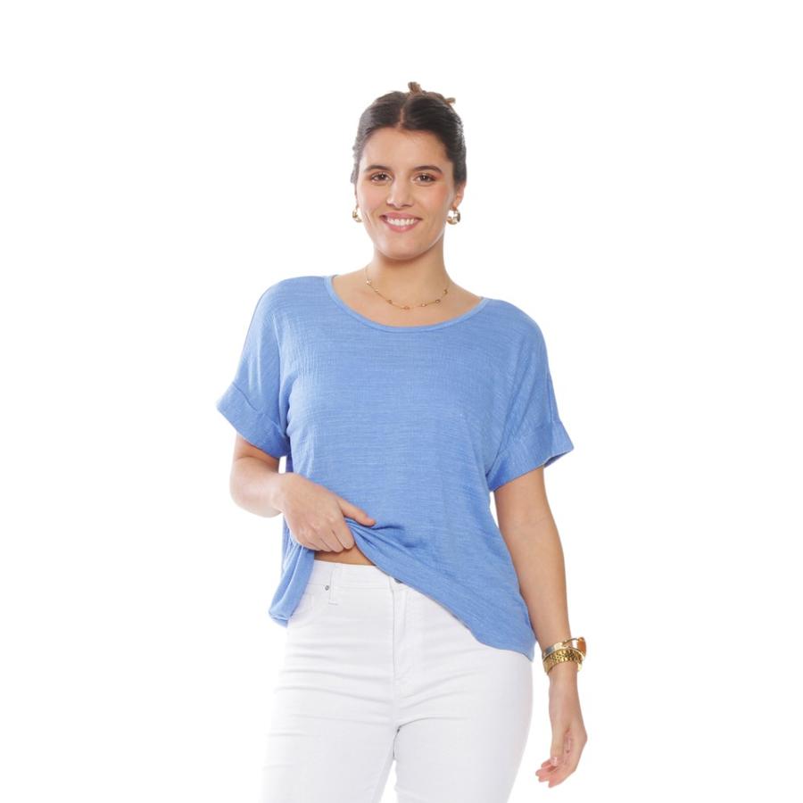 Polera M/C Botones en Espalda Mujer Wados NK1419WD Azul