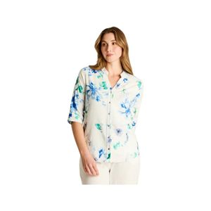 Blusa Lorenzo di Pontti Lino Estampada Azul