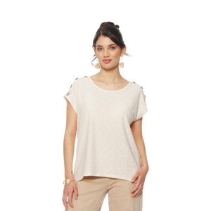 Polera M/C Escote Redondo Mujer Wados WDC13749 Crudo