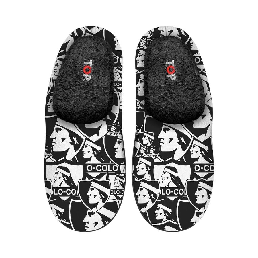 Pantufla Hombre Top Colo Colo Blanco/Negro