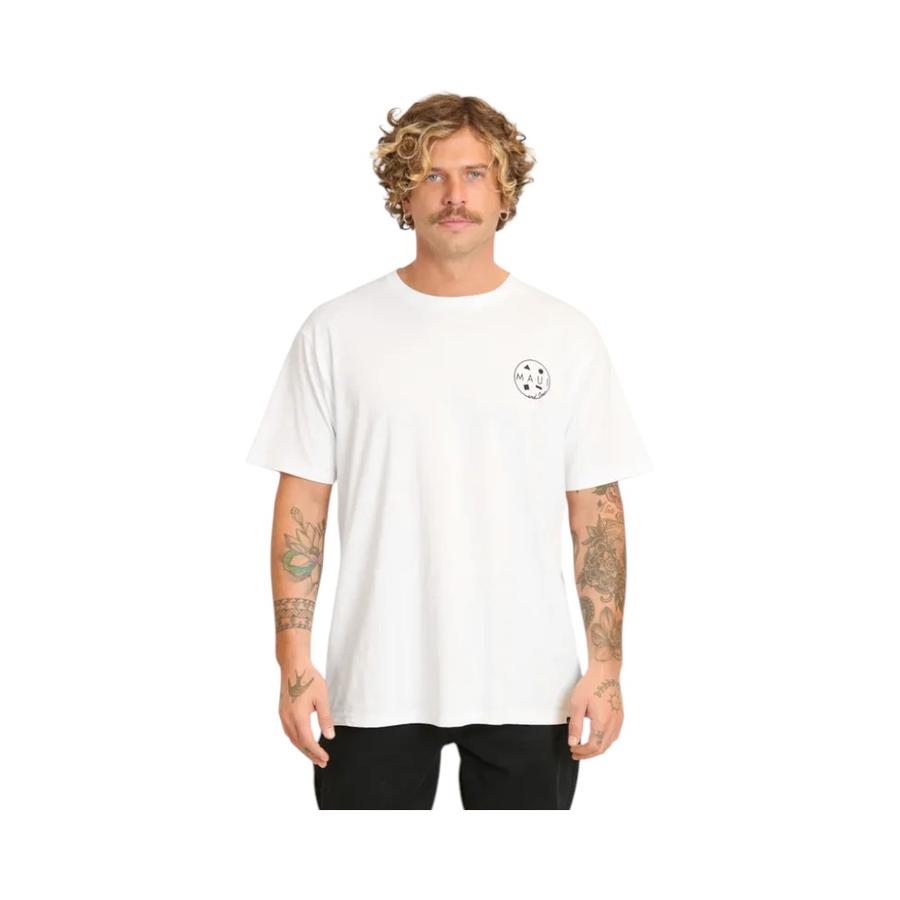 Polera Manga Corta Hombre Maui & Sons Classic Wave Blanco