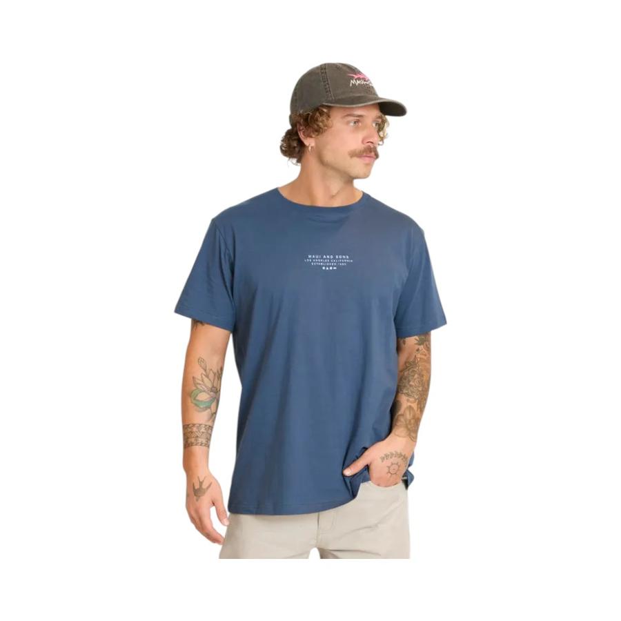 Polera Manga Corta Hombre Maui & Sons Tribu Patch Denim