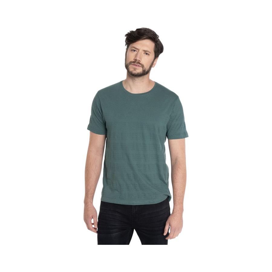 Polera Manga Corta Texturado Hombre Potros Laredo Petróleo